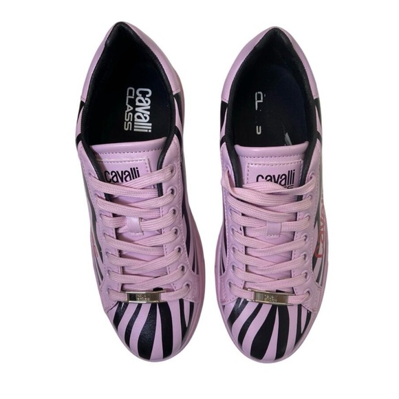 Roberto Cavalli Class Tennis Shoes Sneakers Zebra Low Top Streetwear 39/ US8.5 - Picture 3 of 10